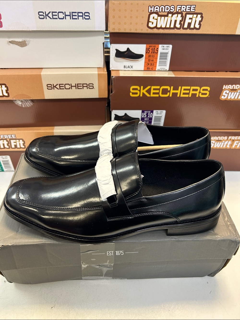 Stacy Adam’s Men’s Size 11 Black Leather Slip-On Penny Loafers 0548